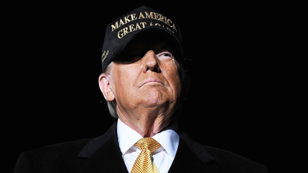 Donald Trump during a campaign rally in Traverse City, Michigan, United States on October 25th 2024