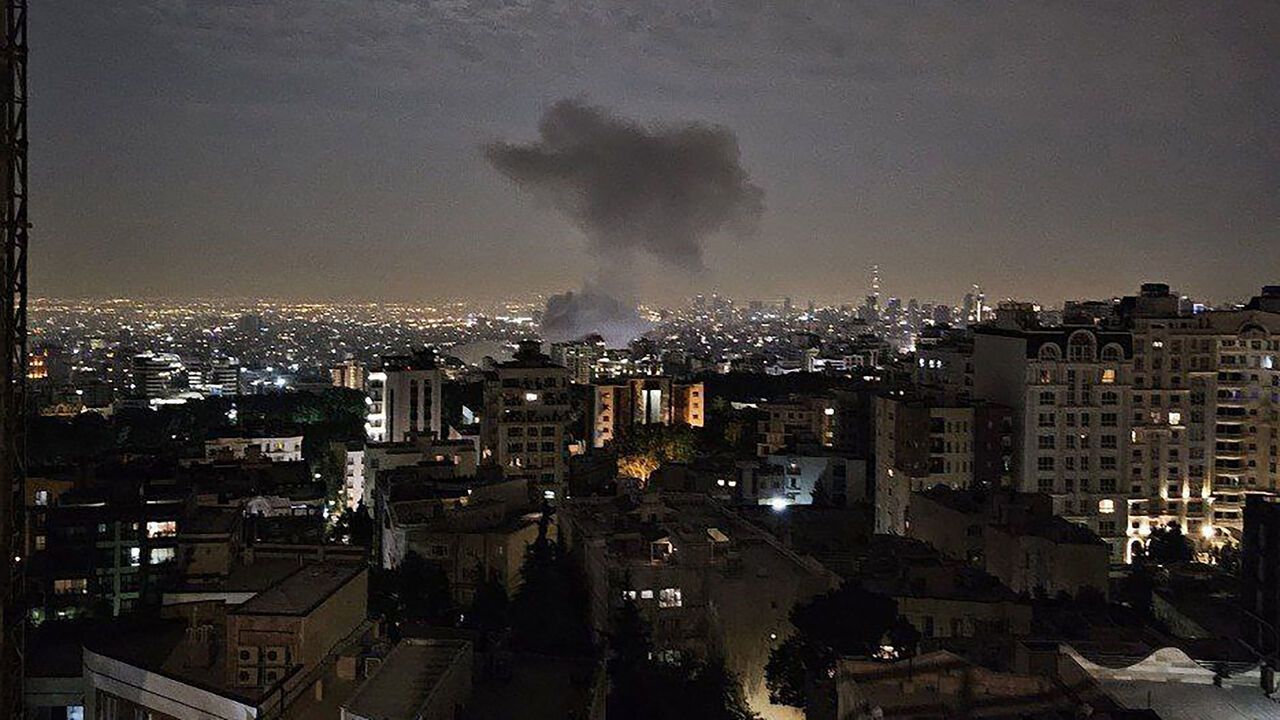 Smoke billowing from a site reportedly targeted by an Israeli strike in the Iranian capital Tehran early in the morning.