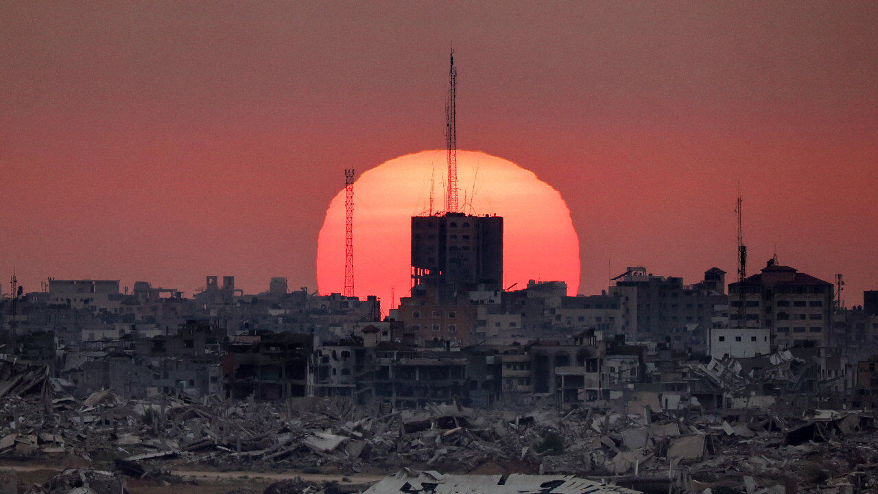 A sunset over Gaza